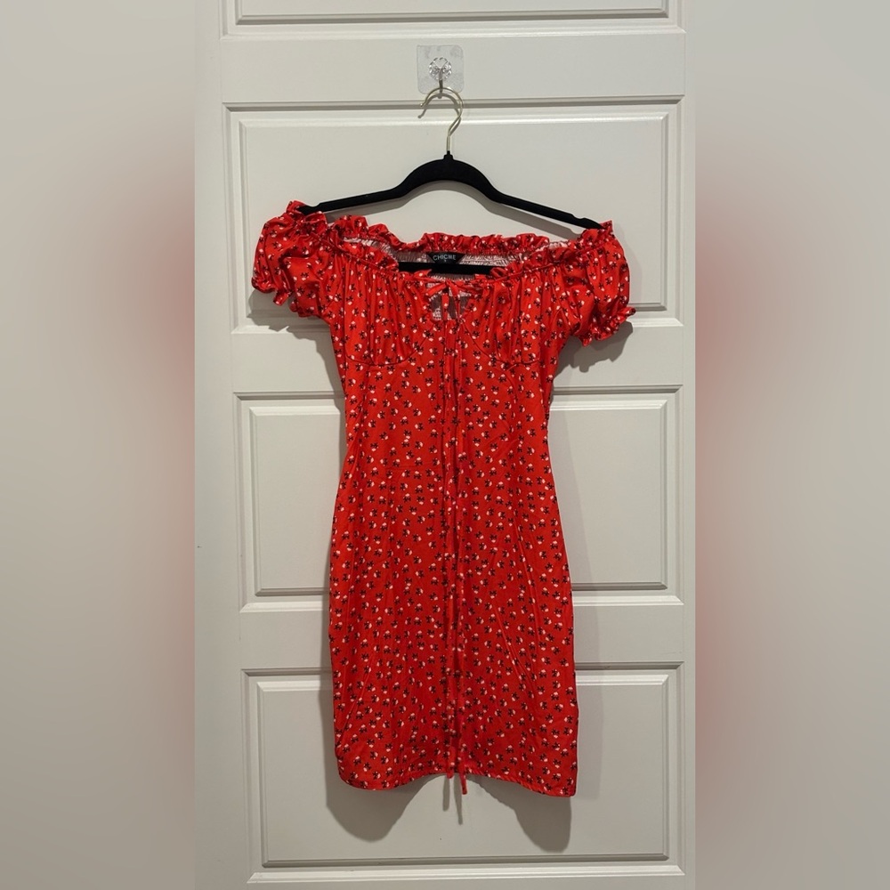 CHICME Red Floral Mini Women's Dress